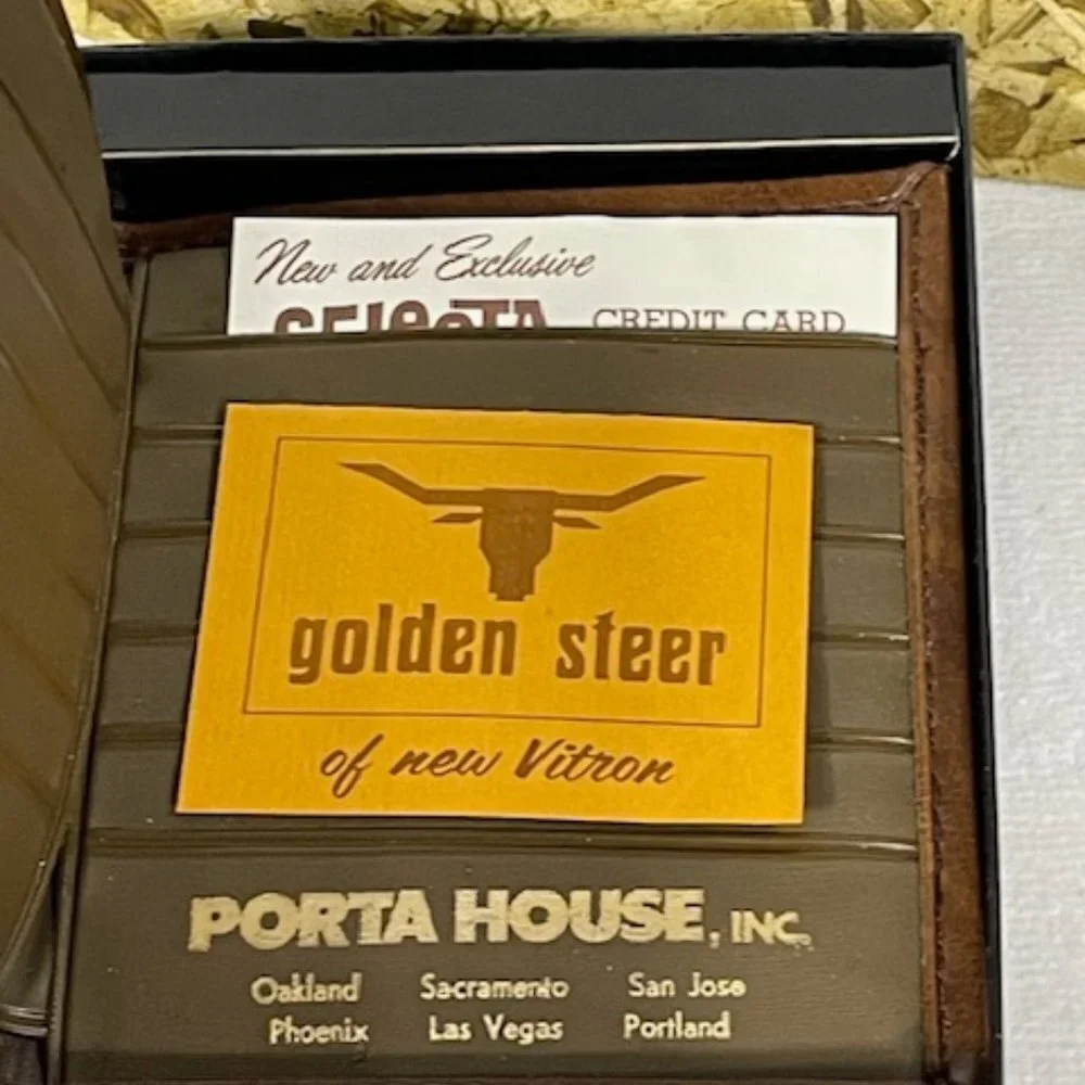 Golden Steer of new Vitron brown vegan leather wallet NIB.